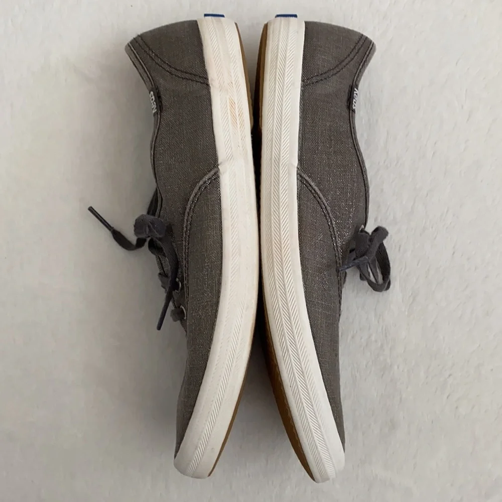 Keds | Champion Ortholite Metallic Linen Gray Sneakers WF57958 Gunmetal Grey 7.5 - Picture 12 of 14